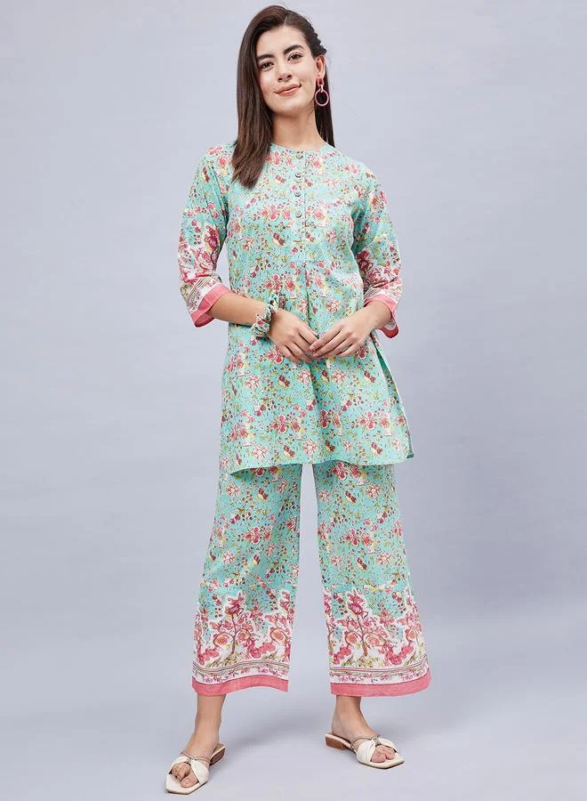 WineRed طقم تونيك مطبوع مع بنطال